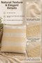 Set of 4 Natural Linen Tassel Throw Pillow Covers Bohemian Rustic Vintage Living Room Decor Decorative 4-Piece Throw Pillow Covers - 3