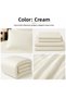 100% Cotton Satin Striped Double Duvet Cover Set - Cream - 4