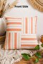 42X42 Patchwork Throw Pillow – Orange Striped Silicone Filled Decorative Linen Look Pillow - Bohemian Pillow