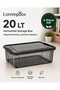 4-Piece Horizontal Organizing Set 20 Lt – Stackable Multi-Purpose Storage Box with Lockable Lid, Anthracite