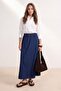Lacivert Volanlı Maxi Denim Etek TWOSS26ET00202