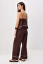 Kahverengi Askılı Peplum Bluz Düz Kesim Pantolon Dokuma Alt - Üst Takım TWOSS26AU00138 - 4