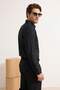 Black Slim Fit Striped Linen Look Men's Shirt Tmnss26Go00043 - 2