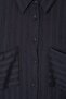 Navy Blue Double Pocket Oversize Striped Shirt Tdrss26Go00112 - 2