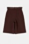 Brown Belted Pleated Long Shorts Tdrss26Sr00014 - 7