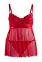 Red Capped Underwire Panties & Babydoll Plus Size Set Tbbss26Dh00016 - 4