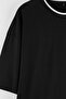 Plus Size Black Regular Off Shoulder 100% Cotton Collar Detailed T-Shirt Tmnaw27Bf00002 - 5