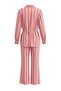 Pembe Kırmızı Poplin Çizgili Gömlek Pantolon Alt - Üst Takım TCTSS26US00083 - 7