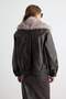 Brown Oversize Faux Fur Detailed Bomber Jacket Plus Size Coat Twoaw27Aw00004 - 9