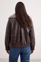 Brown Oversize Faux Fur Detailed Bomber Jacket Plus Size Coat Twoaw27Aw00004 - 4