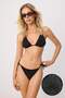 Siyah Taş Baskı Üçgen Kaplı Brazilian Normal Bel Bikini Takımı TBESS24BT00131 - 3