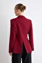 Bordo Fitted/Vücuda Oturan Yırtmaçlı Blazer Ceket TWOAW27BC00018 - 4