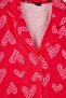 Kırmızı %100 Pamuklu Leopar Kalpli Örme Pijama Takımı THMAW25PT00142 - 5