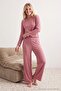 Pembe Fitilli Örme Pijama Takımı THMAW21PT0684 - 5