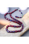 Maroon Blue Capsule Cut Rosary Made of Camphor Wood - 2