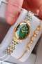 Premium Cutting Glass Women's Wristwatch Steel Band Japanese Mechanism Gift with Special Box Hmby2060C5 - 2