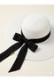 Stylish Black Ribbon Big Brim Natural Straw Hat - Wide Brim Beach Hat Trending Boater with Internal Adjustable String - 8