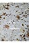 Brown Cream Floral Spring Branch Wipeable Pvc Round Oilcloth Tablecloth - 3