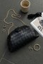 Black Knitted Leather Chain Portfolio and Shoulder Bag - 2