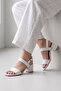 White Genuine Leather Women's High Heels Sandals Classic High Heels - 2