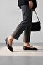 Black Genuine Leather Women's Ballerinas with Bow Detail - 2