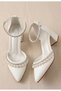 5cm Wedding Dress Wedding Evening Dress Shoes with Pearl Stone Embellishments - 2