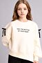 Oversize Wide Fit Printed Soft Fleece Inside Sweatshirt for Girls G6267A825Wn