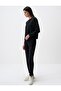 Black Straight Cut Regular Leg High Waist Knitted Trousers - 2