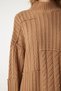Women's Biscuit Knit Motif Stand Collar Knitwear Sweater MX00132 - 8