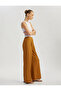 Pleat Detailed High Waist Pocket Wide Leg Fabric Trousers