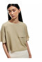 Applique Detailed Textured Crew Neck Short Sleeve T-Shirt