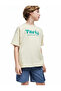Slogan Print Crew Neck Short Sleeve Cotton Oversize T-Shirt - 2