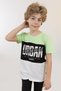 Contrast Color Printed Boy's Short Sleeve T-shirt