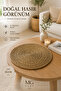 Wicker American Service Set of 6 Natural Wicker Jute Round Placemat Plate Pan Pot - 2