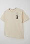 Boy's T-Shirt with Printed Text on the Back, Ages 9-14, Cream Color. - 7