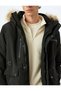 Anorak Coat Faux Fur Detailed Hooded Slim Fit Zippered - 5