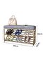 2-Tier Shoe Storage Bench with Seat,Mesh Shelves,Sturdy Metal Frame for Entryway,Hallway - 6