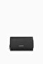 Medium Size Magnetic Genuine Leather Look Faux Leather Women's Wallet – 65218 - Black/Powder