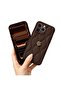 Apple iPhone 14 Pro Max Compatible Case Zebana Camellia Leather Case Brown - 3