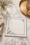 Cornered Gray 6-Piece Cocktail Coffee Presentation Napkin Maras Work Glazed Embroidery Embroidered Gardenia Presentation Bowl - 7