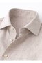 Beige Color Long Sleeve Linen Shirt - 3