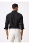 Black Color Long Sleeve Linen Shirt - 5