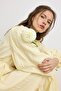 Scalloped Detailed Balloon Sleeve Cotton Dress Yellow 9427-E - 7