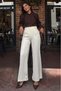 Cream Premium High Waist Pleated Trousers Mg2717 - 3