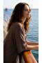 Una Fiaba, Brown Color Women's Bat Sleeve Tieable Front Bolero - 4