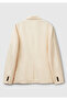 Men's Beige Linen Blended Ribbed Pocket Detailed Double Button Blazer Jacket - 4
