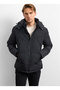 Black Relaxed Fit Puffer Coat - 4