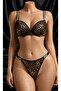 Gold Leopard Print Supported Bra and Panties Set - 2