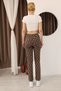 Women's Brown White Polka Dot High Waist Lycra Boyfit Cropped Leg Jean Trousers - 8