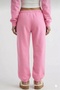Women's pink high-waisted thick fleece-lined 3-thread jogger sweatpants - 4
